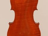 an old violin with a wooden back and a long neck