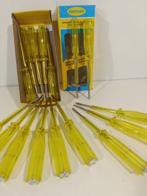 a bunch of yellow straws in a box on a table