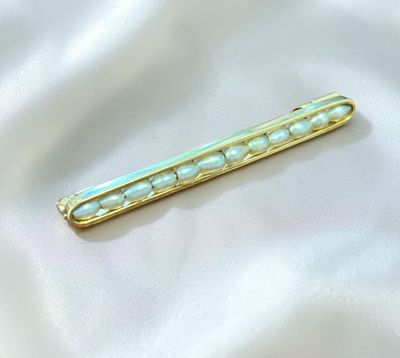 gold plated hair clip with opalite beads