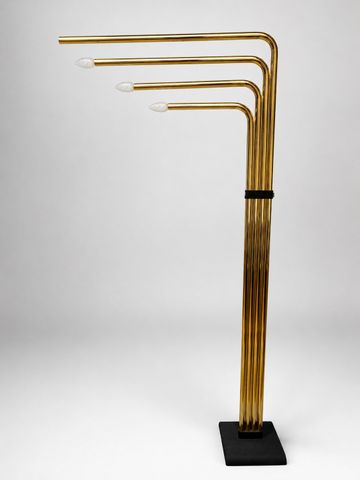Goffredo REGIANI (1929) - Lampadaire en métal doré, quatre bras d