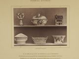 many different types of vases on a shelf