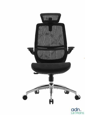 une chaise de bureau noire avec un dossier et une assise en résille