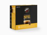 a box of neso napoli coffee capsules on a white background