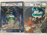 two comics of a man and a woman on a boat in the ocean