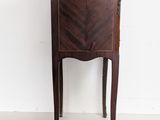 an image of a small wooden table with a drawer on it