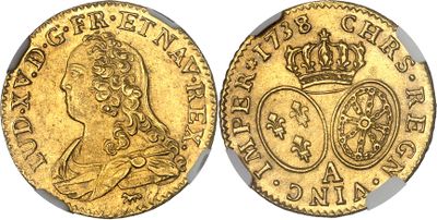 une pièce souveraine en or surmontée d'une couronne