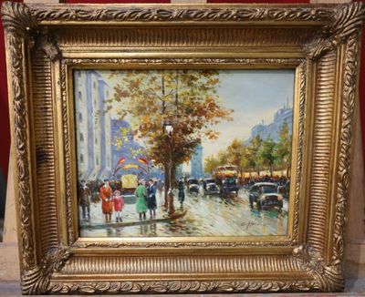 une image d'une peinture d'une rue de la ville