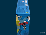 a box of toothpaste that has a goofy character on it