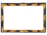 a black and gold picture frame with a white background