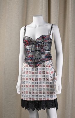a mannequin wearing a dress with a pattern on it