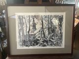 une photo d'une photo d'une église dans les bois
