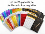 lot de 26 paquets de feuilles miroir et à gratter