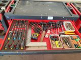 a red tool box with many different tools in it