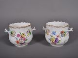 paire de vases en porcelaine décorés de fleurs et de feuilles