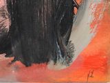 an image of a painting of a woman in a black dress