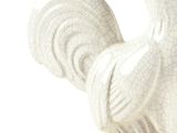 an image of a white rooster statue on a white background