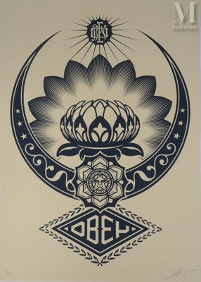 un dessin en noir et blanc représentant une fleur de lotus et un croissant de lune