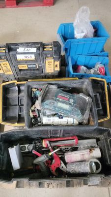 many tools in the case on the floor