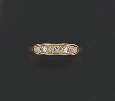 Délicate bague en or jaune et gris 18k 750 millièmes ornée d…