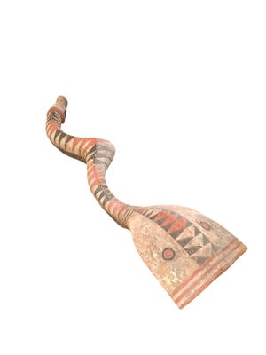 AFRIQUE - Sculpture figurant un serpent en bois polychrome r…