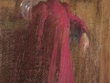 une image d'un tableau représentant une femme en robe rouge