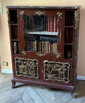 a book shelf with a book on top of it