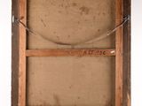 an old wooden frame with a message on it hanging on a wall