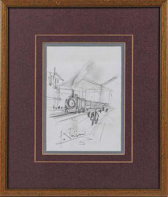 Hubert CLÉRISSI (1923-2000) Le train Mine de plomb sur papie…