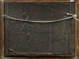 a picture of an old wooden frame with a rope on it