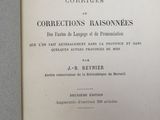 an old book with french writing on it sitting on a table