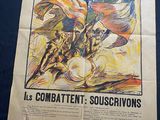 affiche représentant un homme à cheval, avec un drapeau sur le dos de l'animal