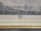 a picture of a picture of a harbor with ships in it