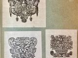 an old book with a bunch of different designs on it