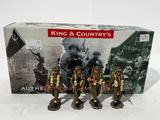 figurines of a group of soldiers with a box in the background