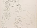 une image représentant le dessin d'une femme tenant une tasse