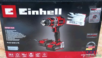 a close up of a box of a cordless drill