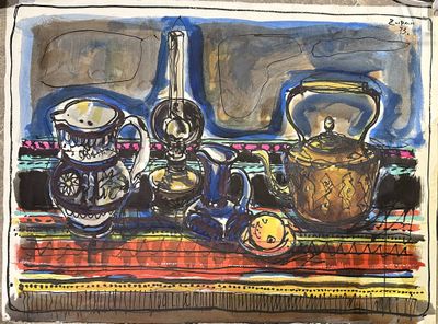 Bruno ZUPAN ( né en 1939) Natrue morte, 1973