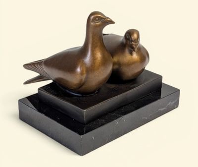 FF. WERT (XXe) "Couple de pigeons"