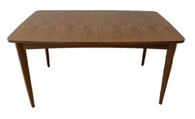 a close up of a table with a wooden top on a white background