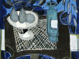 an image of a painting of a table with fruit on it
