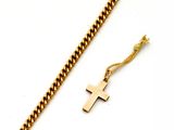 une chaîne en or avec une croix et une chaîne en or avec une croix