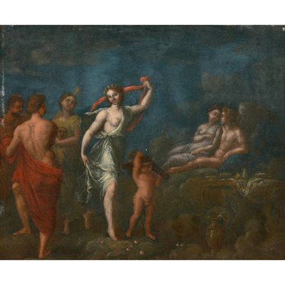 une image représentant un tableau où l'on voit une femme tenant une pomme à la main