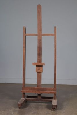 Chevalet d'atelier de peintre en bois, ajustable en hauteur. - Photo 1