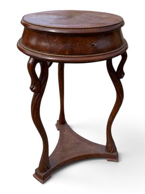an image of a wooden table with a wooden top on a white background