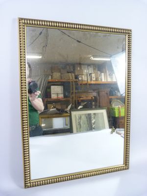 * Miroir rectangulaire moderne, baguette à godrons en bois d…