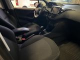 the interior of a car with black seats and a steering wheel