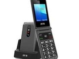 un gros plan d'un téléphone portable posé sur un support, sur fond blanc