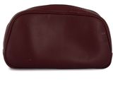 the cosmetic bag in burgundy leather