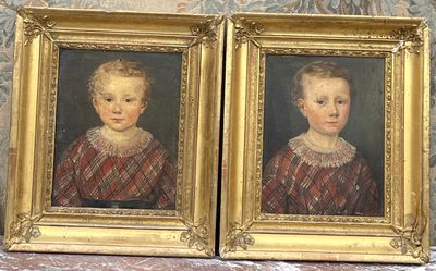 Delina d'Orcel 1848 - Portraits d'enfants à la robe Ecossais…