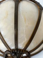 Paire d'appliques en métal et albâtre (photo 2)